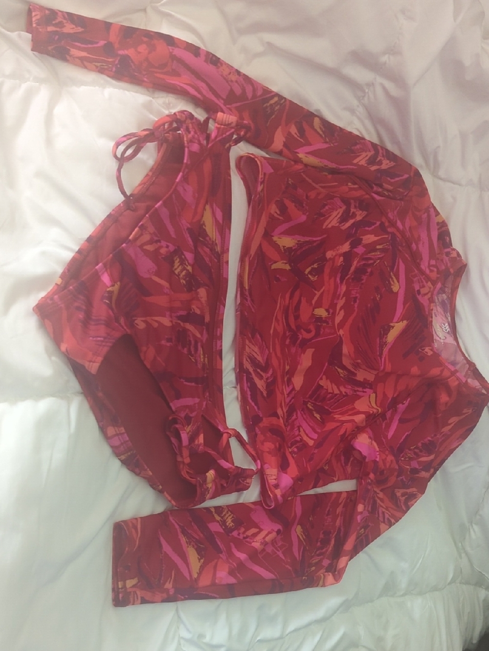 all in motion Red, Pink & Orange Two Piece Abstract Swim Set